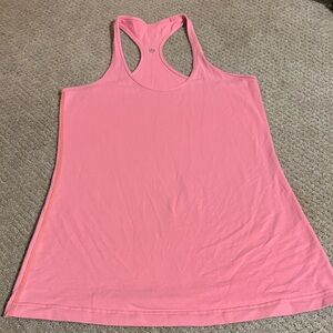 Lululemon Women’s Vibrant Pink Racerback Tank Top with Logo Unknown Size